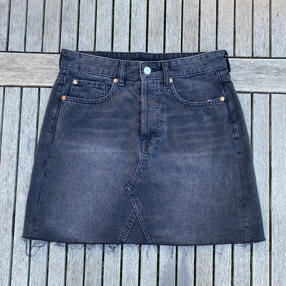 H&M Dark Gray Denim Mini Skirt